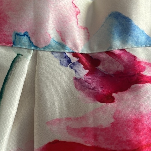SATIN Midi Skirt Watercolor Flowers - Picture 8 of 8